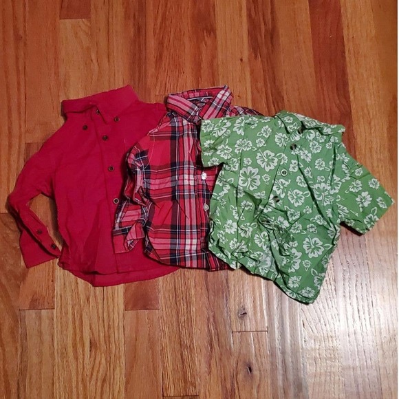 Bundle of Boys Cotton Shirts Size 6-9 Months Greendog Place 1989 George - Picture 1 of 12